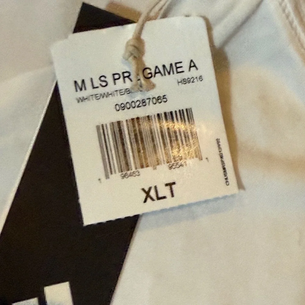 Adidas MLS‎ Pregame Long Sleeve Soccer Training Shirt White XLT